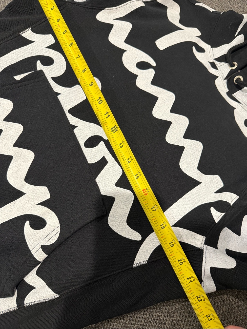 Champion Reverse Weave All Over Print AOP Hoodie Black White Pullover Size Small - Picture 9 of 12